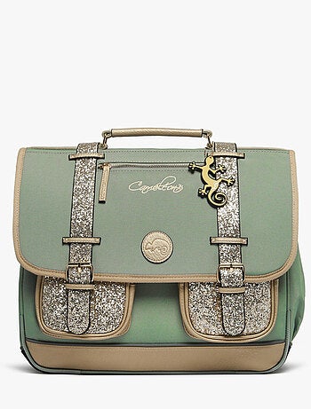 Cartable scolaire 41cm Caméléon Vintage Fantasy avec 3 compartiments - CM1/CM2
