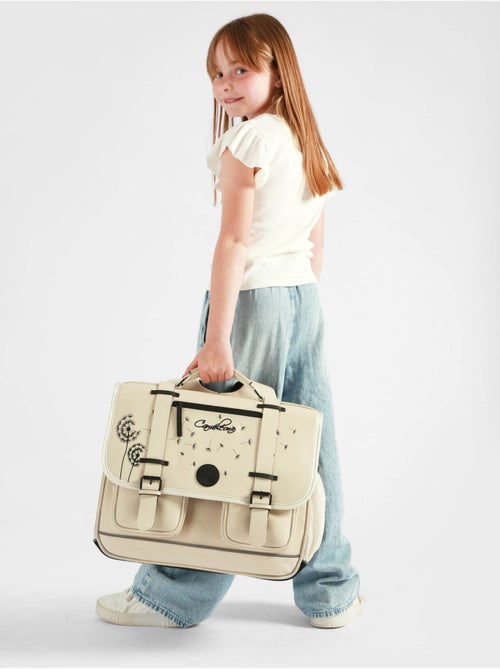 Cartable scolaire 41cm Caméléon Vintage North avec 3 compartiments - CM1/CM2 - Kiabi