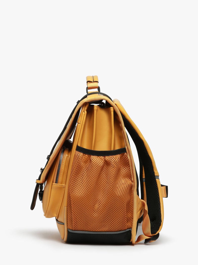 Cartable scolaire 41cm Caméléon Vintage North avec 3 compartiments - CM1/CM2 Blanc Jaune - Kiabi