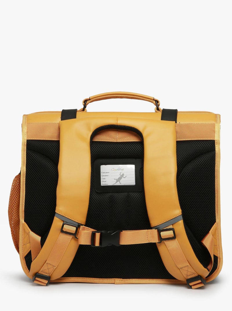 Cartable scolaire 41cm Caméléon Vintage North avec 3 compartiments - CM1/CM2 Blanc Jaune - Kiabi