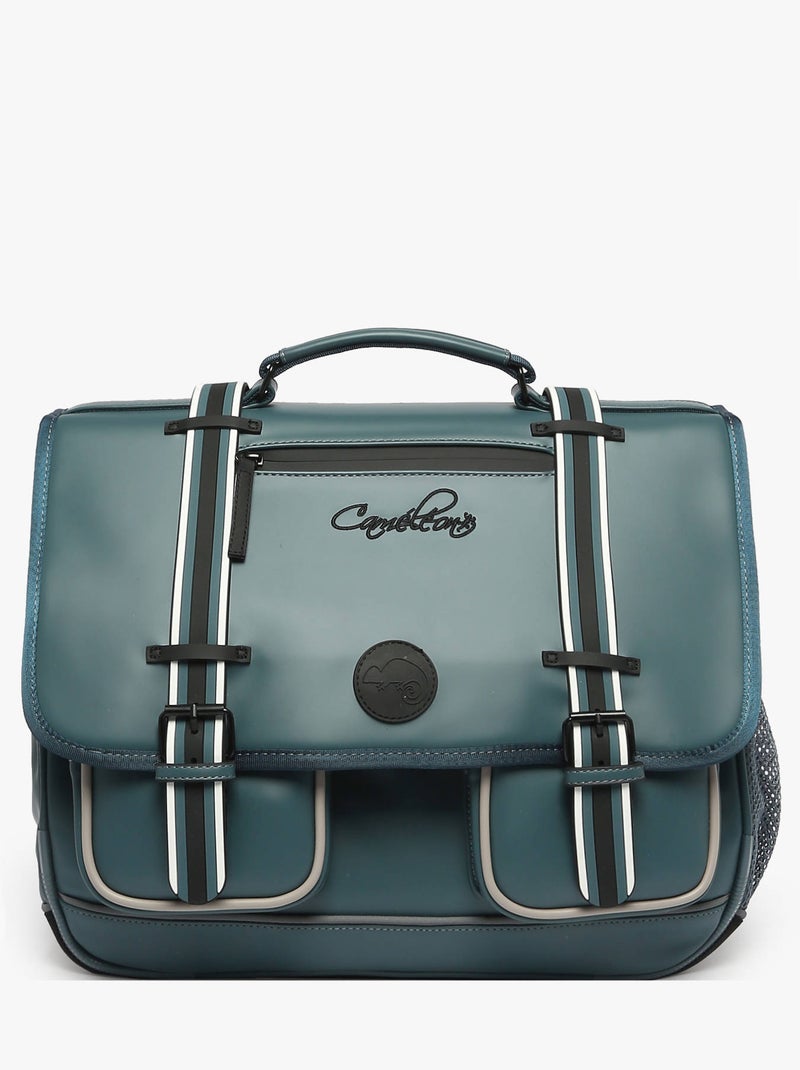 Cartable scolaire 41cm Caméléon Vintage North avec 3 compartiments - CM1/CM2 Bleu Noir - Kiabi