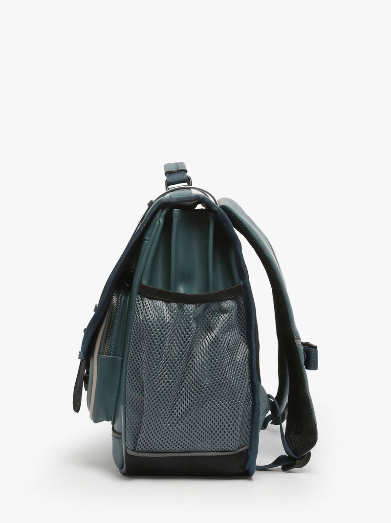 Cartable scolaire 41cm Caméléon Vintage North avec 3 compartiments - CM1/CM2 Bleu Noir - Kiabi