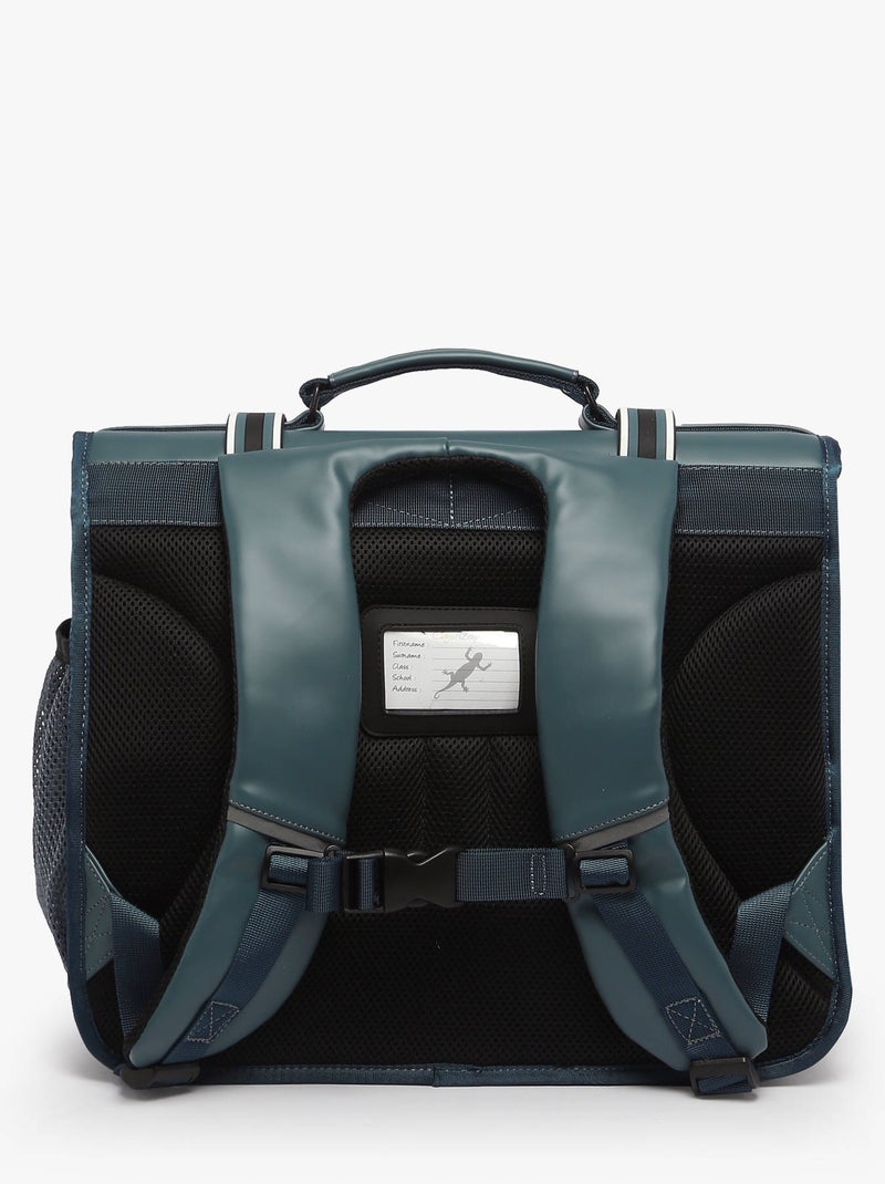 Cartable scolaire 41cm Caméléon Vintage North avec 3 compartiments - CM1/CM2 Bleu Noir - Kiabi