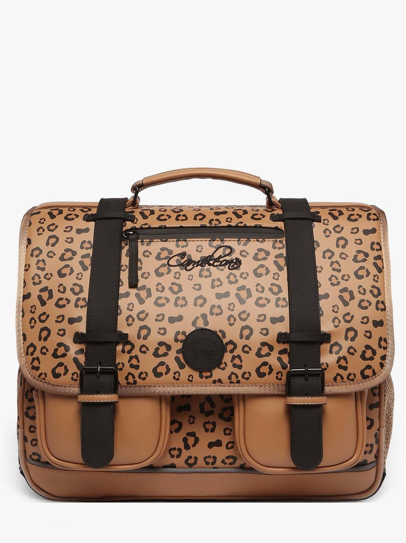 Cartable scolaire 41cm Caméléon Vintage North avec 3 compartiments - CM1/CM2 Marron tabac - Kiabi