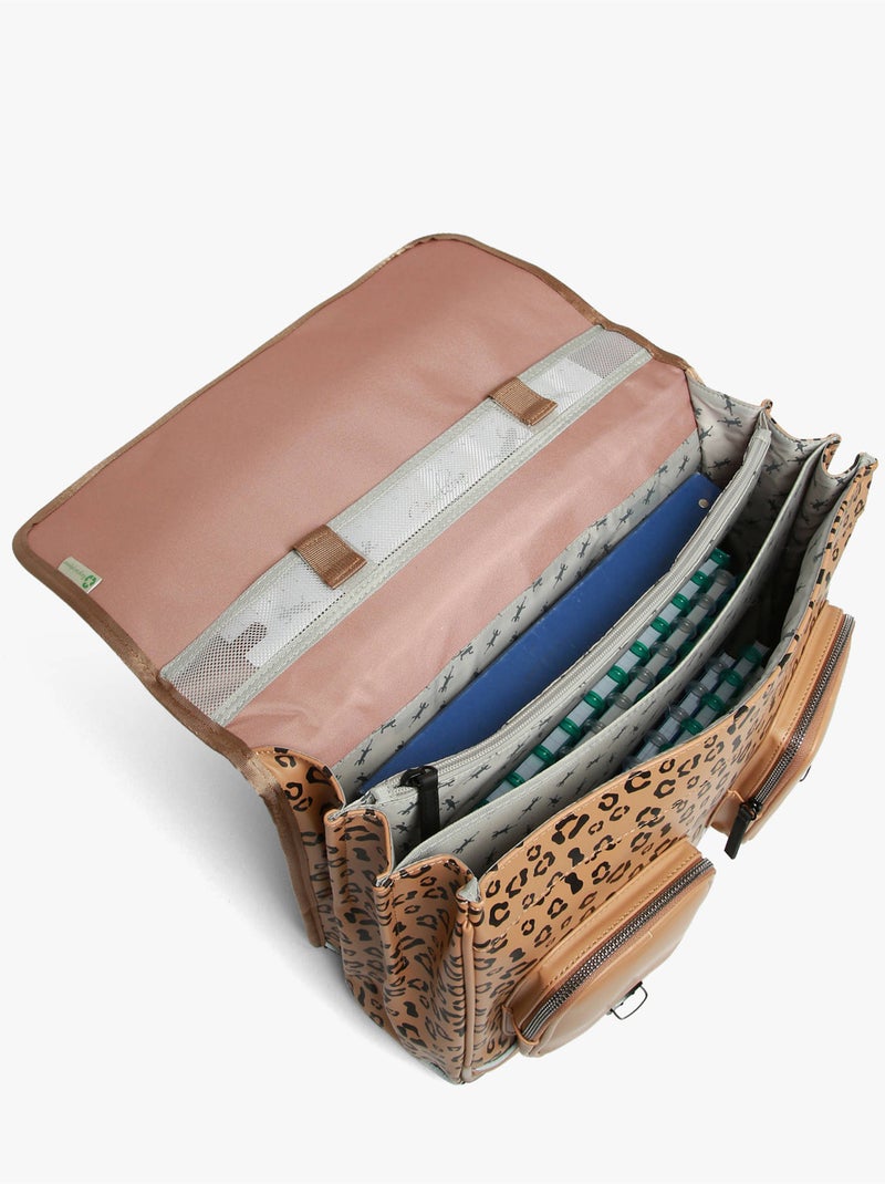 Cartable scolaire 41cm Caméléon Vintage North avec 3 compartiments - CM1/CM2 Marron tabac - Kiabi