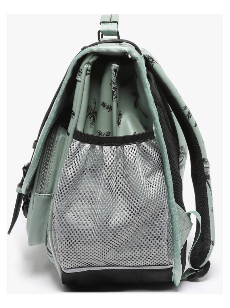 Cartable scolaire 41cm Caméléon Vintage North avec 3 compartiments - CM1/CM2 Vert clair - Kiabi