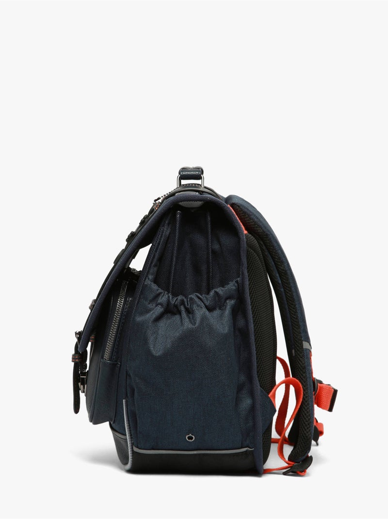 Cartable scolaire 41cm Caméléon Vintage Urban avec 3 compartiments - CM1/CM2 Blanc Orange clair - Kiabi