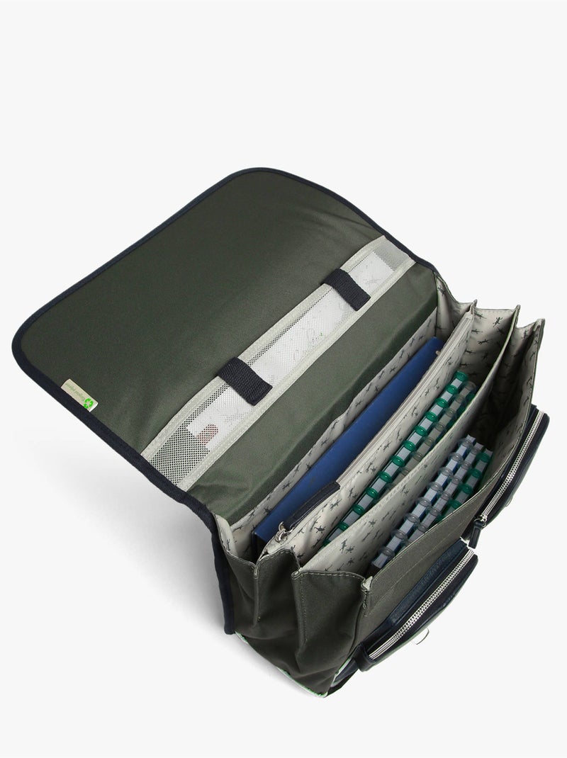 Cartable scolaire 41cm Caméléon Vintage Urban avec 3 compartiments - CM1/CM2 Vert sapin - Kiabi
