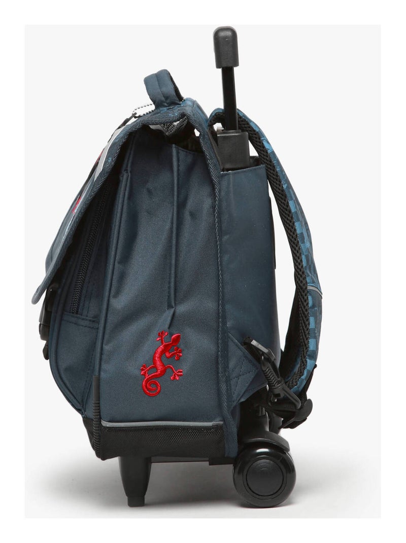 Cartable scolaire à roulettes 38 cm Ligne Basic Caméléon. Intérieur 2 compartiments - CP/CE1/CE2 Bleu Rouge - Kiabi