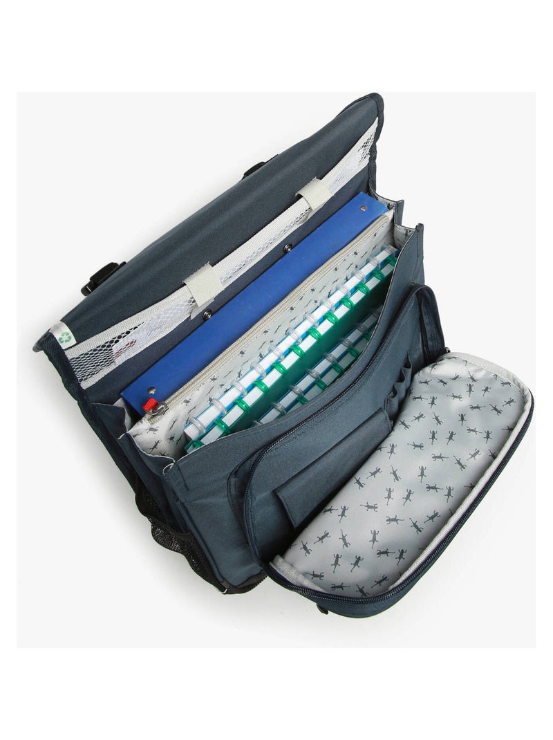 Cartable scolaire à roulettes 38 cm Ligne Basic Caméléon. Intérieur 2 compartiments - CP/CE1/CE2 Bleu Rouge - Kiabi