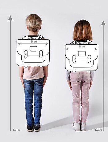 Cartable scolaire à roulettes 38 cm Ligne Basic Caméléon. Intérieur 2 compartiments - CP/CE1/CE2