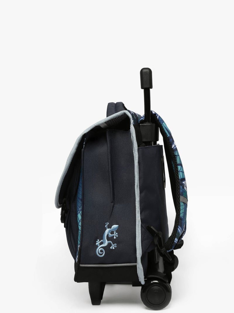 Cartable scolaire à roulettes 38 cm Ligne Basic Caméléon. Intérieur 2 compartiments - CP/CE1/CE2 Noir Bleu marine Noir - Kiabi