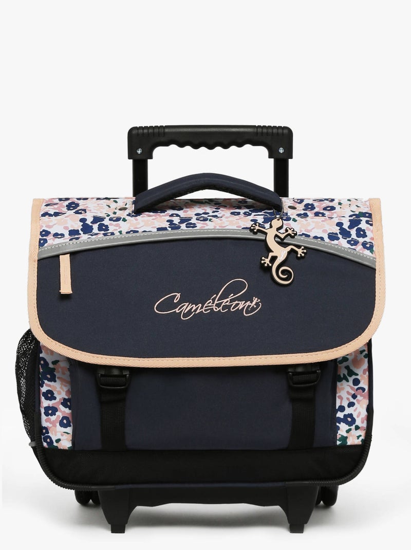 Cartable scolaire à roulettes 38 cm Ligne Basic Caméléon. Intérieur 2 compartiments - CP/CE1/CE2 Noir Rose clair - Kiabi