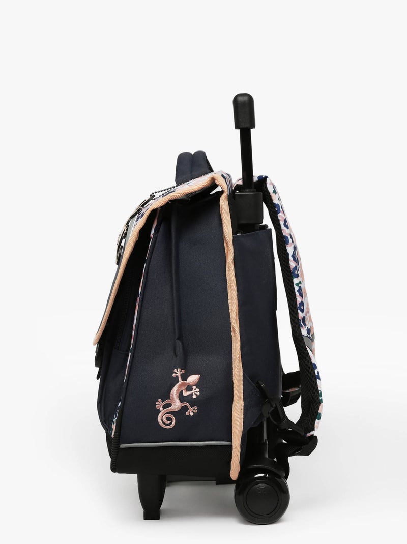 Cartable scolaire à roulettes 38 cm Ligne Basic Caméléon. Intérieur 2 compartiments - CP/CE1/CE2 Noir Rose clair - Kiabi