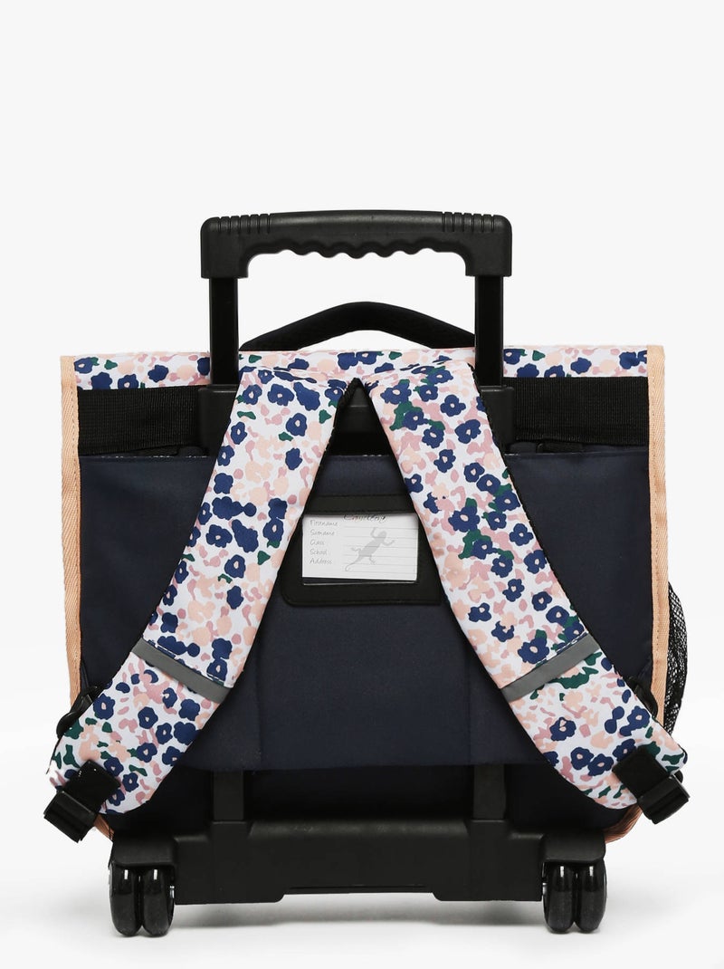 Cartable scolaire à roulettes 38 cm Ligne Basic Caméléon. Intérieur 2 compartiments - CP/CE1/CE2 Noir Rose clair - Kiabi