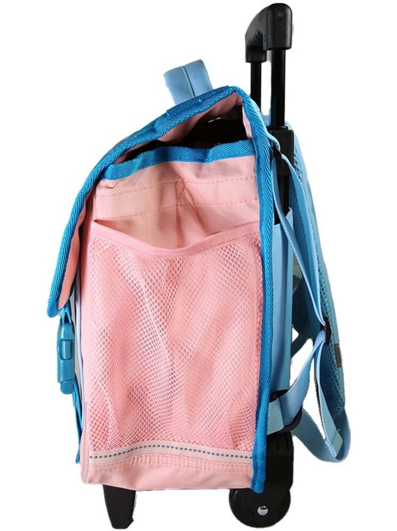 Cartable scolaire à roulettes fille Cybel Licorne 38 cm bleu et rose 2 compartiments primaire Multicolore - Kiabi