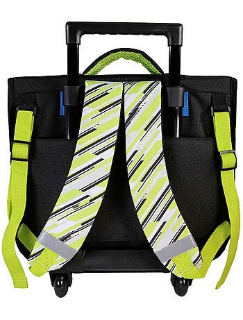 Cartable scolaire à roulettes garçon 38 cm 2 compartiments BEYBLADE X noir vert