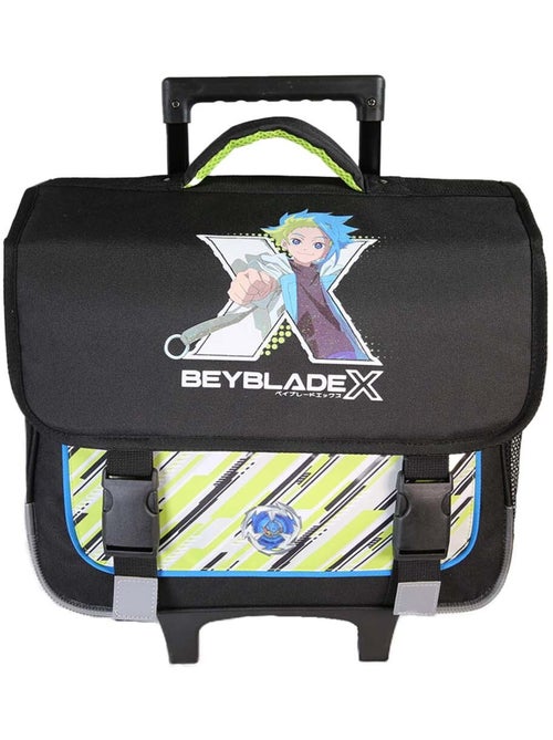Cartable scolaire à roulettes garçon 38 cm 2 compartiments BEYBLADE X noir vert - Kiabi Cartable scolaire à roulettes garçon 38 cm 2 compartiments BEYBLADE X noir vert - Kiabi