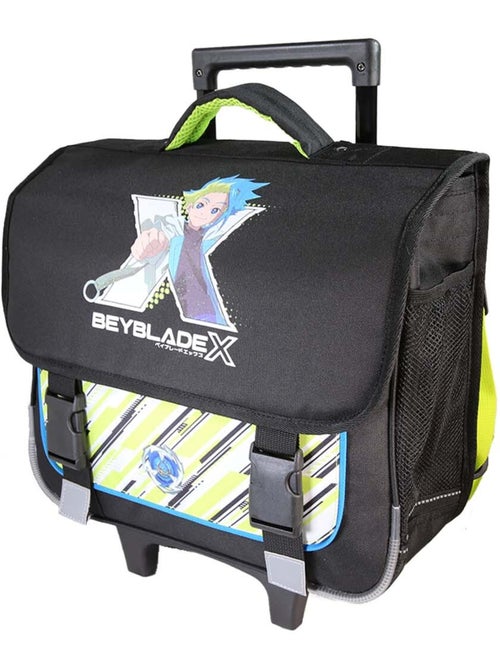 Cartable scolaire à roulettes garçon 38 cm 2 compartiments BEYBLADE X noir vert - Kiabi Cartable scolaire à roulettes garçon 38 cm 2 compartiments BEYBLADE X noir vert - Kiabi