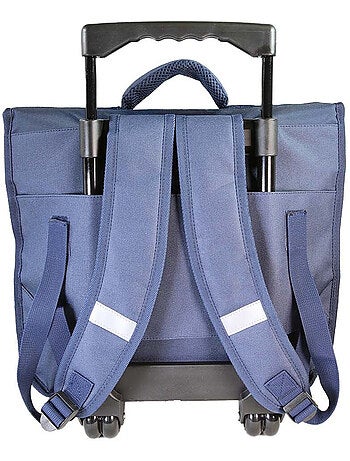 Cartable scolaire à roulettes garçon Dragons 38 cm bleu 2 compartiments