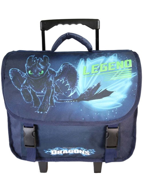 Cartable scolaire à roulettes garçon Dragons 38 cm bleu 2 compartiments - Kiabi Cartable scolaire à roulettes garçon Dragons 38 cm bleu 2 compartiments - Kiabi