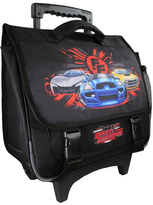 Cartable scolaire à roulettes garçon Fast & Furious 38 cm noir 2 compartiments - Kiabi Cartable scolaire à roulettes garçon Fast & Furious 38 cm noir 2 compartiments - Kiabi