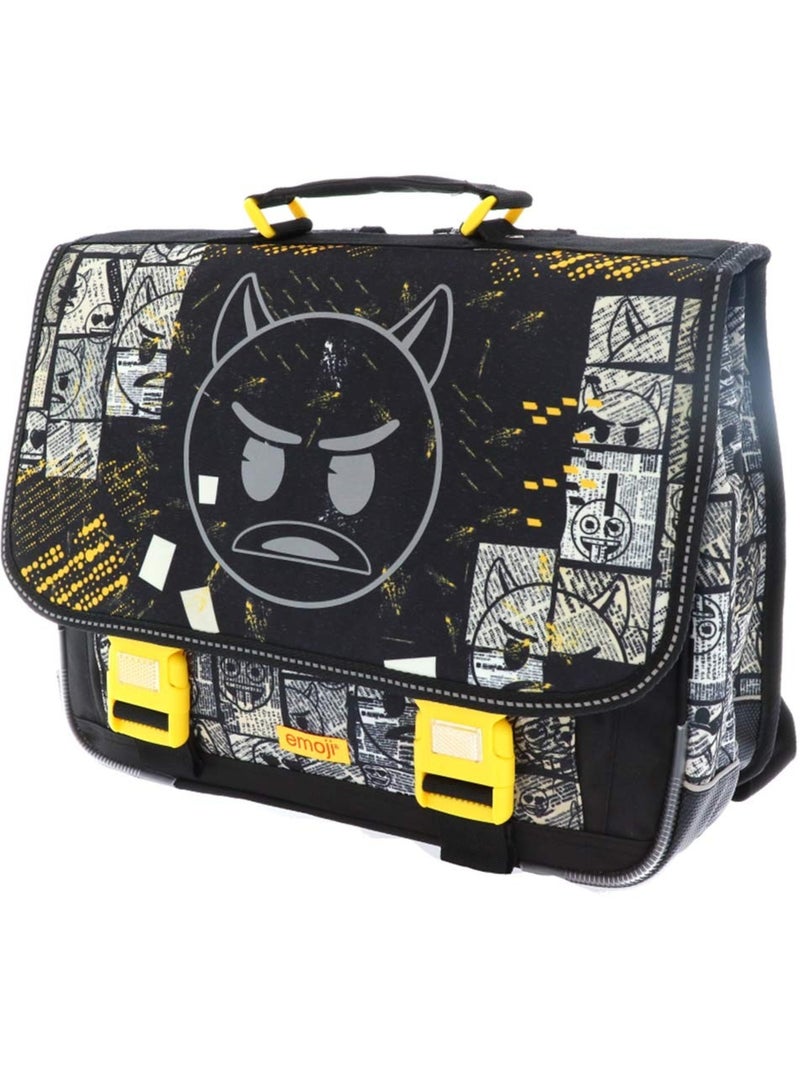 Cartable Scolaire Emoji Devil idéal école primaire 41 CM Noir Jaune - Kiabi