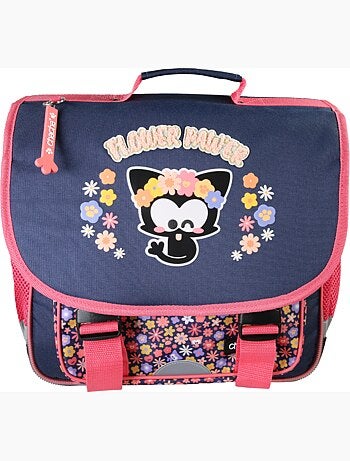 Cartable scolaire fille 36 cm 1 compartiment CHACHA bleu rose