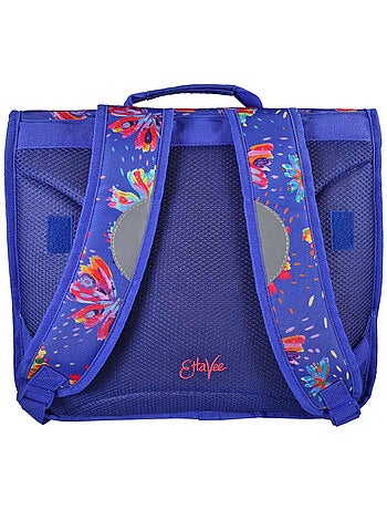 Cartable scolaire fille 38 cm 2 compartiments ETTAVEE Fly With Me bleu violet papillon