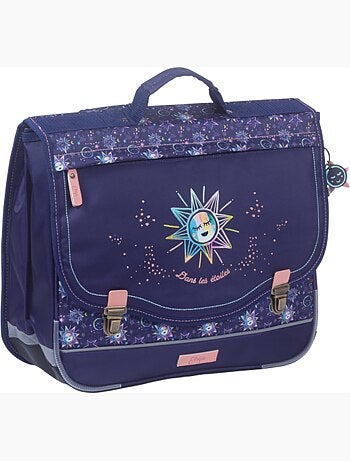 Cartable scolaire fille 38 cm 2 compartiments ETTAVEE Moon bleu nuit