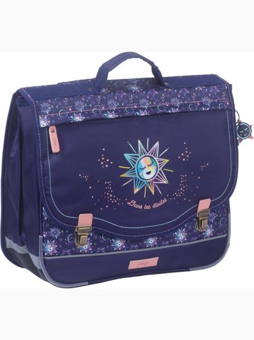 Cartable scolaire fille 38 cm 2 compartiments ETTAVEE Moon bleu nuit - Kiabi