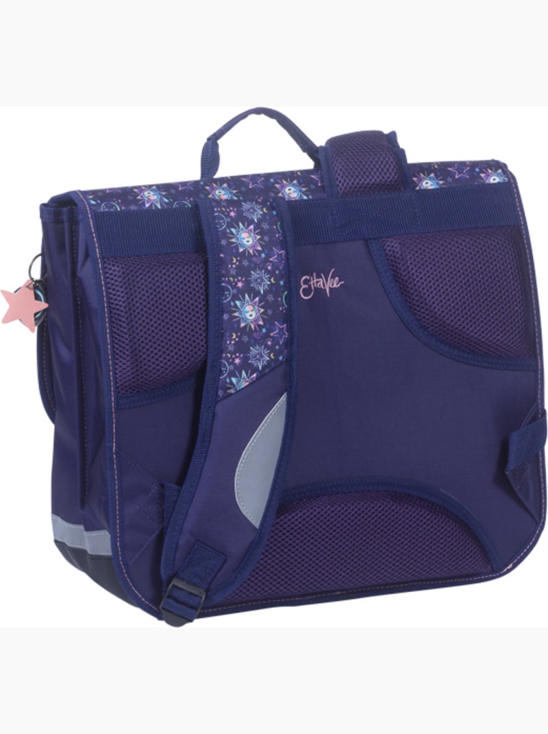 Cartable scolaire fille 38 cm 2 compartiments ETTAVEE Moon bleu nuit Bleu nuit - Kiabi