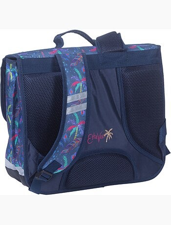 Cartable scolaire fille 38 cm 2 compartiments ETTAVEE Palm Tree bleu tropical