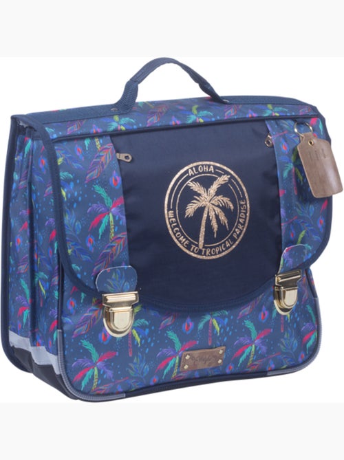 Cartable scolaire fille 38 cm 2 compartiments ETTAVEE Palm Tree bleu tropical - Kiabi