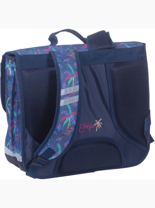 Cartable scolaire fille 38 cm 2 compartiments ETTAVEE Palm Tree bleu tropical - Kiabi