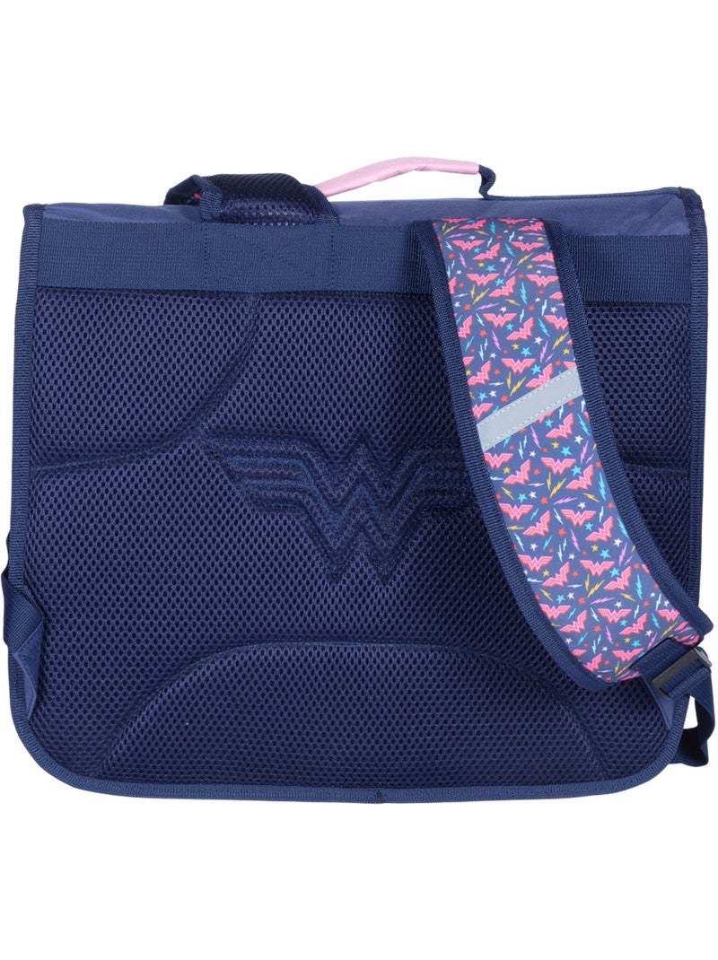 Cartable scolaire fille 38 cm 2 compartiments WONDER WOMAN bleu rose Blanc Rose Bleu - Kiabi