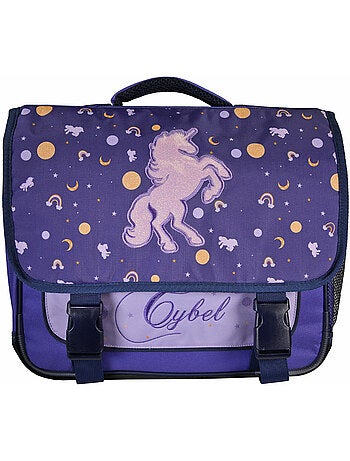 Cartable scolaire fille Cybel Licorne 38 cm violet 2 compartiments