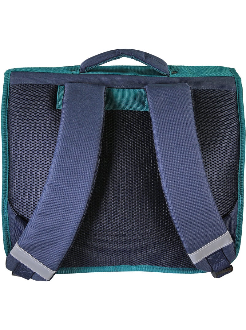 Cartable scolaire fille Lili Lou 38 cm beige et bleu 2 compartiments Bleu marine - Kiabi