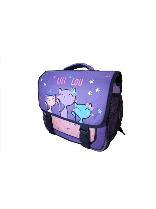 Cartable scolaire fille Lili Lou 38 cm violet 2 compartiments - Kiabi Cartable scolaire fille Lili Lou 38 cm violet 2 compartiments - Kiabi