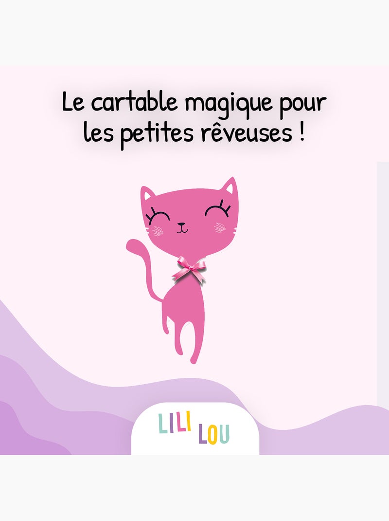 Cartable scolaire fille Lili Lou 38 cm violet 2 compartiments Multicolore - Kiabi