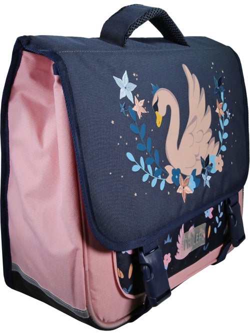 Cartable scolaire fille Phileas Cygne 38 cm – 2 compartiments – Bleu et rose - Kiabi