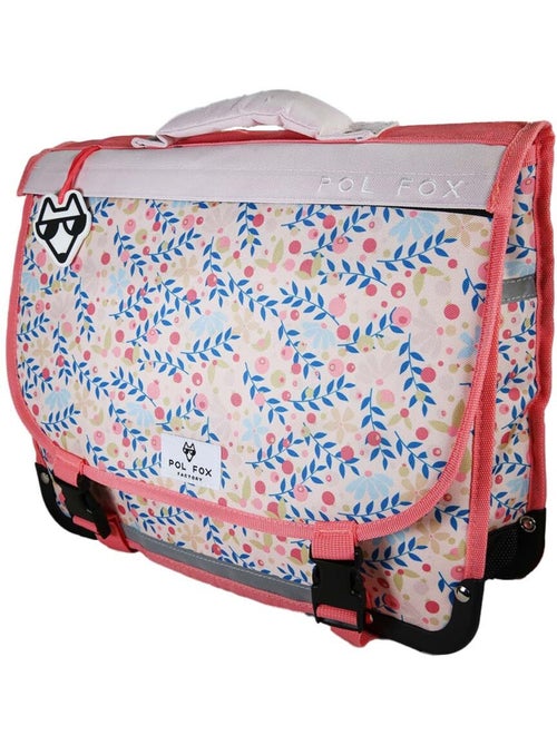 Cartable scolaire fille POL FOX HAPPY BLUSH 38 cm réversible 2 compartiments rose motif fleur - Kiabi Cartable scolaire fille POL FOX HAPPY BLUSH 38 cm réversible 2 compartiments rose motif fleur - Kiabi