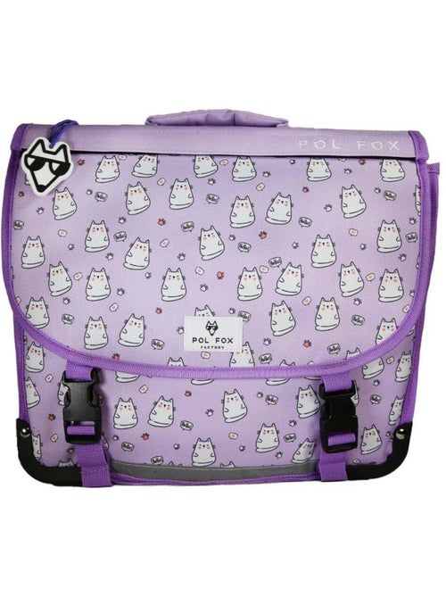 Cartable scolaire fille POL FOX HELLO 38 cm réversible 2 compartiments violet motif chat - Kiabi Cartable scolaire fille POL FOX HELLO 38 cm réversible 2 compartiments violet motif chat - Kiabi