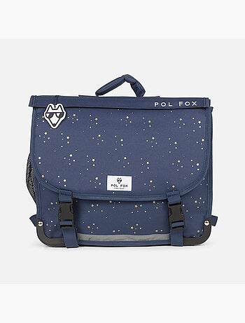 Cartable scolaire fille POL FOX STAR BLUE 41 cm réversible 2 compartiments bleu marine motif étoile