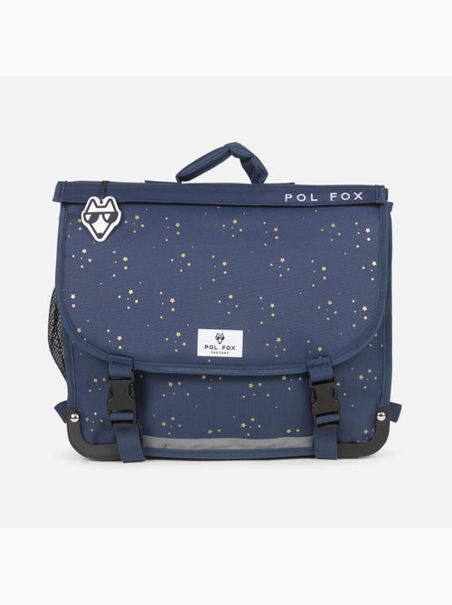 Cartable scolaire fille POL FOX STAR BLUE 41 cm réversible 2 compartiments bleu marine motif étoile - Kiabi