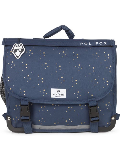 Cartable scolaire fille POL FOX STAR BLUE 41 cm réversible 2 compartiments bleu marine motif étoile - Kiabi