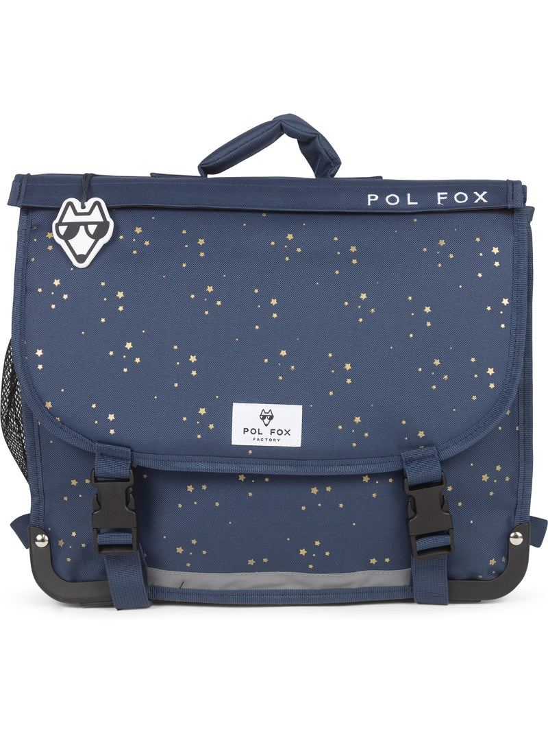 Cartable scolaire fille POL FOX STAR BLUE 41 cm réversible 2 compartiments bleu marine motif étoile Bleu marine - Kiabi