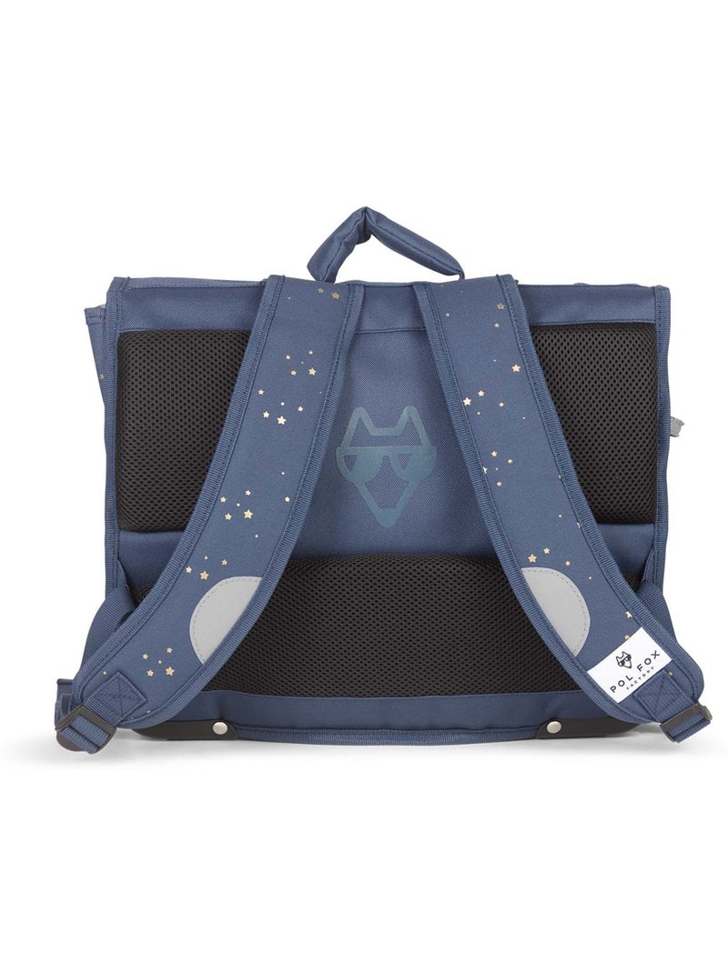 Cartable scolaire fille POL FOX STAR BLUE 41 cm réversible 2 compartiments bleu marine motif étoile Bleu marine - Kiabi
