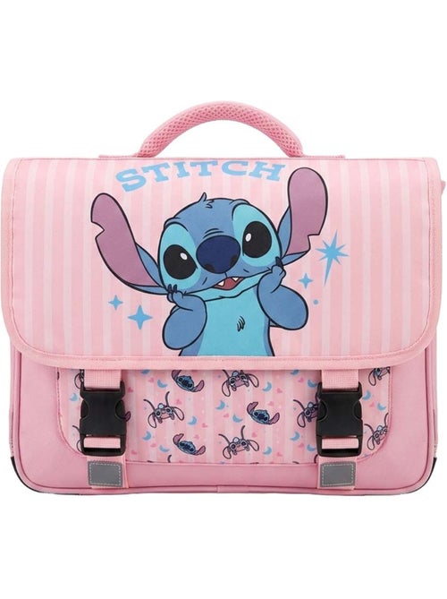 Cartable scolaire fille Stitch 38 cm – 2 compartiments – Rose - Kiabi