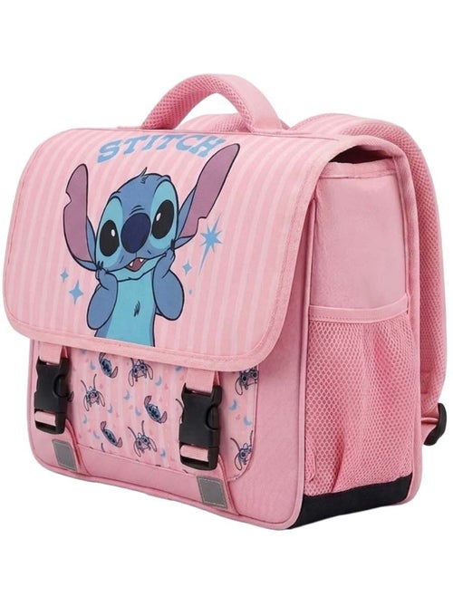 Cartable scolaire fille Stitch 38 cm – 2 compartiments – Rose - Kiabi